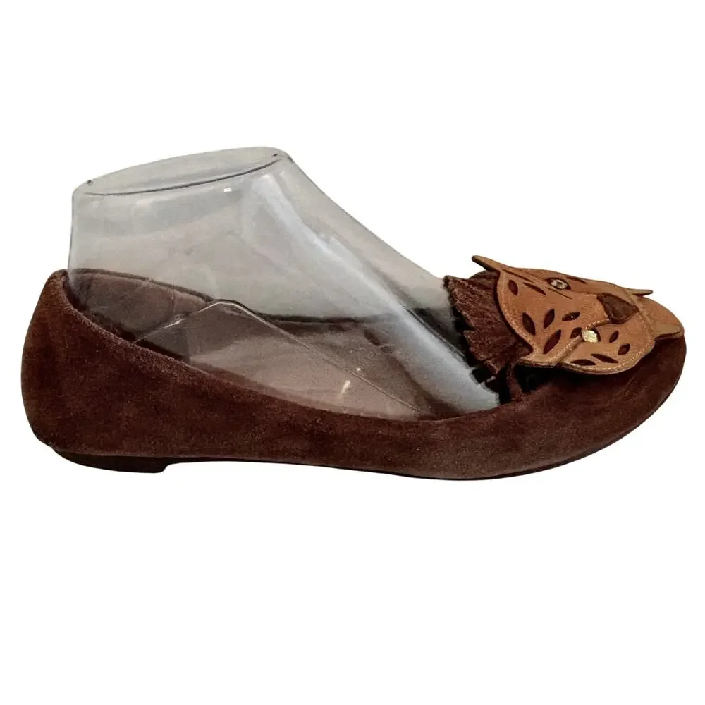 Jeffrey Campbell Leon Bengal Lion Suede Leather Fringe Loafer Flats Jeweled